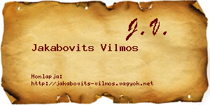 Jakabovits Vilmos névjegykártya