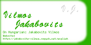 vilmos jakabovits business card